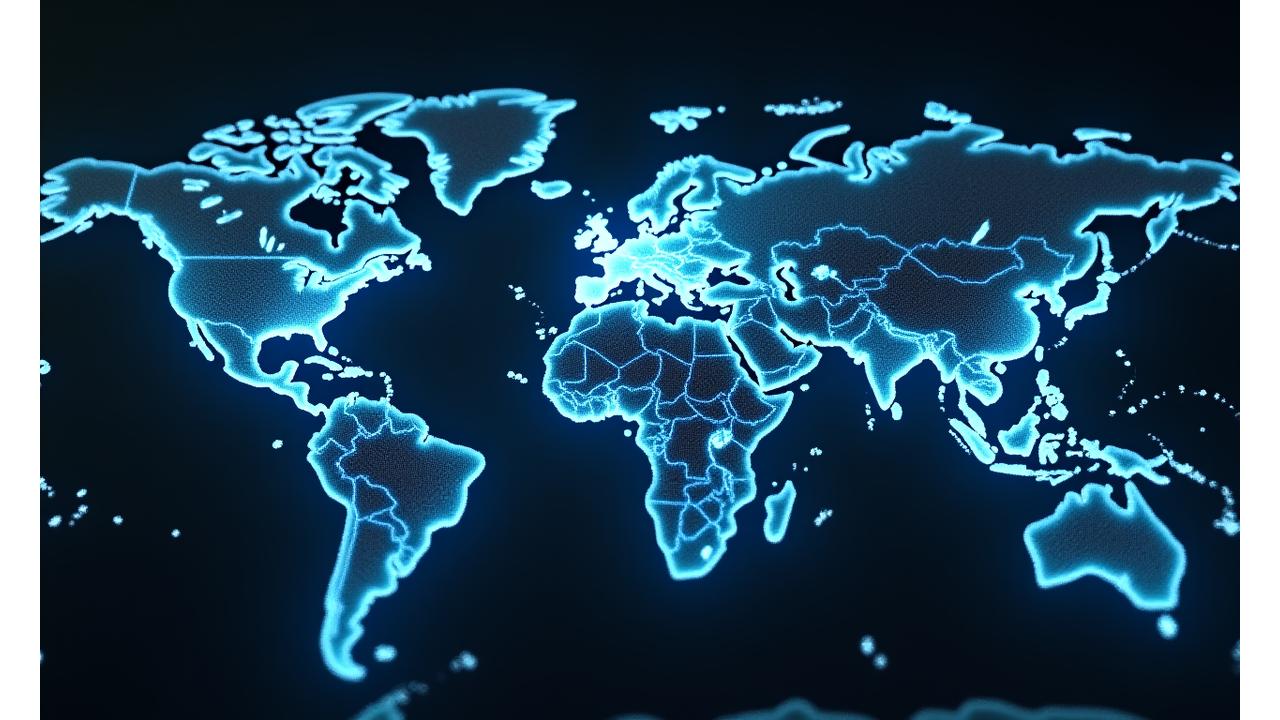 Global işbirlikleri ve müşteri ağı gösteren dünya haritası
