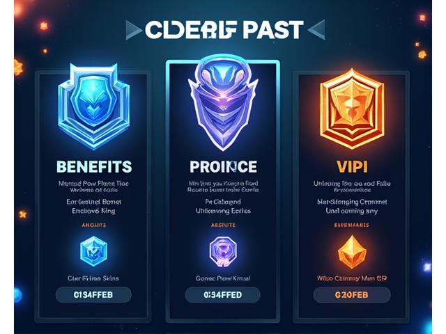Battle Pass veya abonelik modeli arayüzü: farklı katmanlar, ödüller ve aktivasyon butonu