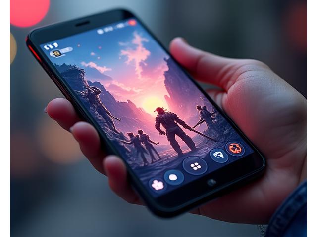Modern bir akıllı telefon ekranında yüksek kaliteli mobil oyun grafikleri.