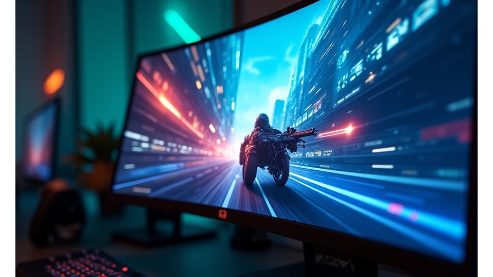 Bulut üzerinden akışla oyun oynayan bir oyuncunun yüksek çözünürlüklü monitörü